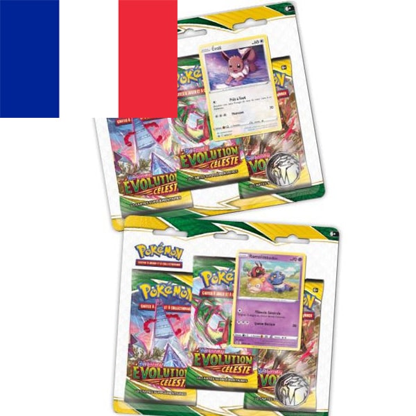evolution celeste tri pack Pokemon Evolution Celeste - Tri-pack blister Ramoloss + Evoli (FR) - Afbeelding 1