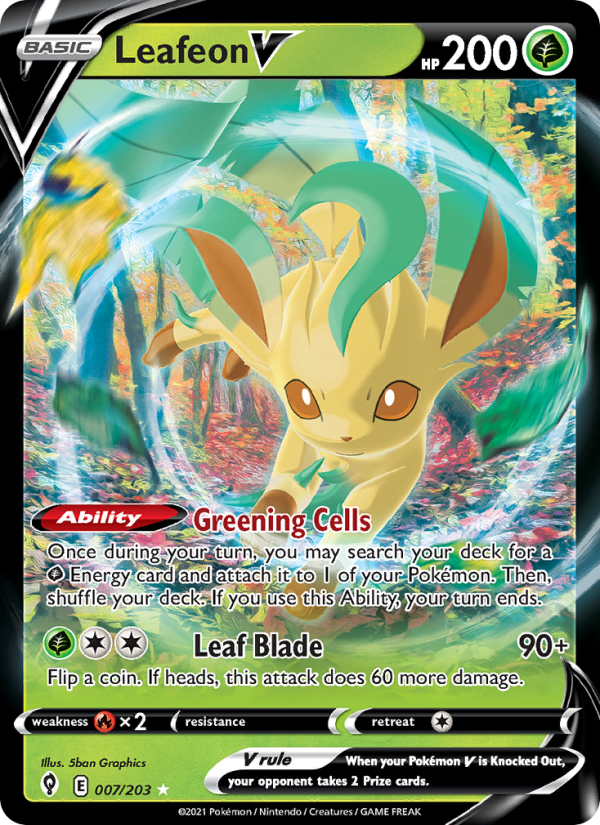 2367-swsh7-7-Leafeon-V-Holo-Rare-V-7-203-swsh7 Leafeon V Holo Rare V (7/203) swsh7 - Afbeelding 1