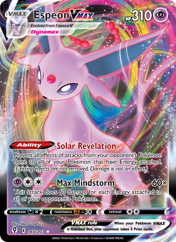 2425-swsh7-65-Espeon-VMAX-Holo-Rare-VMAX-65-203-swsh7 Espeon VMAX Holo Rare VMAX (65/203) swsh7 - Afbeelding 1