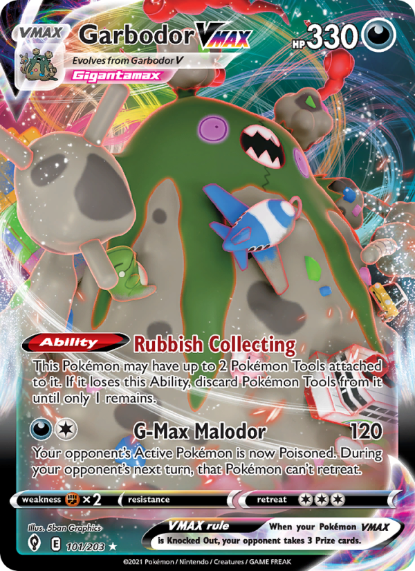 2461-swsh7-101-Garbodor-VMAX-Holo-Rare-VMAX-101-203-swsh7 Garbodor VMAX Holo Rare VMAX (101/203) swsh7 - Afbeelding 1