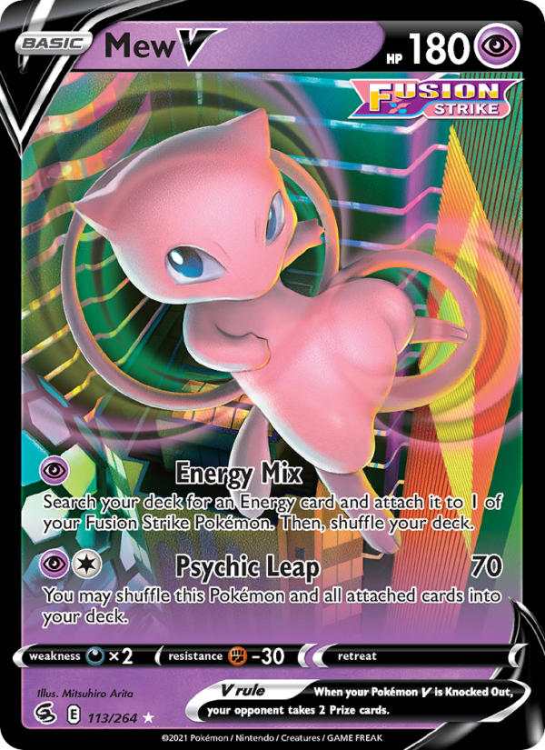 3159-swsh8-113-Mew-V-Holo-Rare-V-113-264-swsh8 Mew V Holo Rare V (113/264) swsh8 - Afbeelding 1