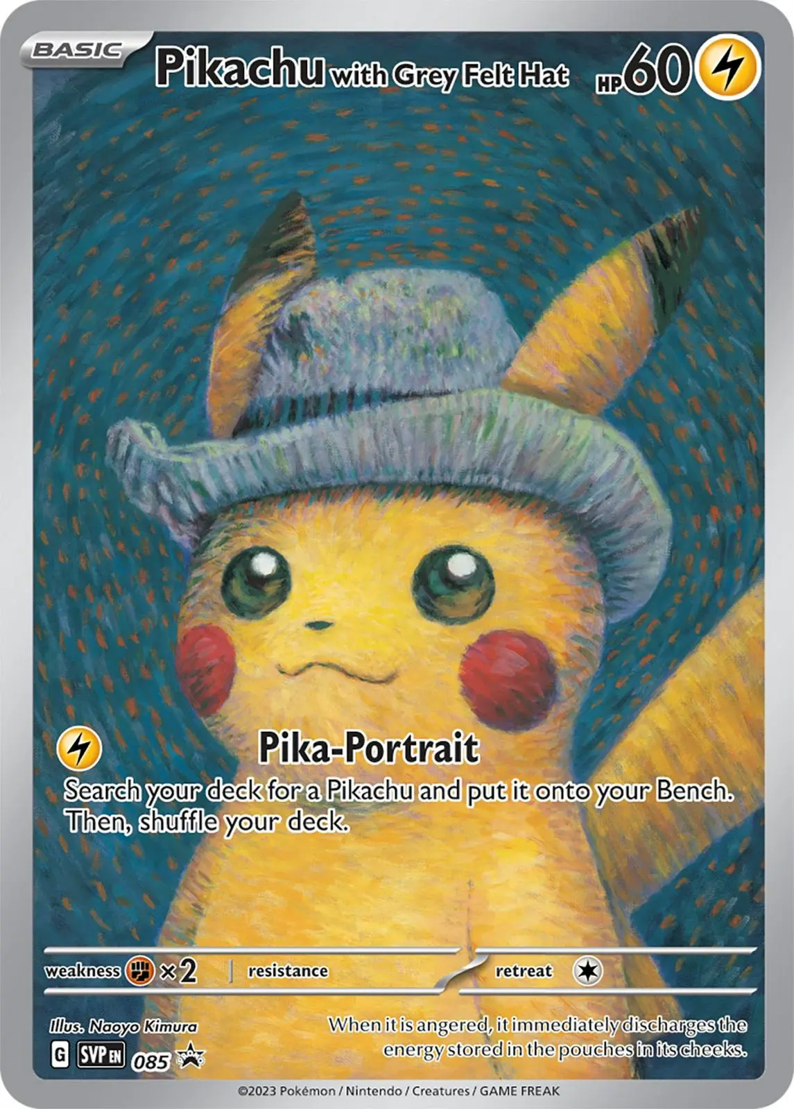 5882-svp-085-Pikachu-with-Grey-Felt-Hat-None-085-225-svp Pikachu with Grey Felt Hat Promo (085/225) svp - Afbeelding 1