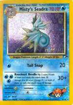 Misty's Seadra Rare Holo (9/132) gym heroes prerelease stamp - EX/NM