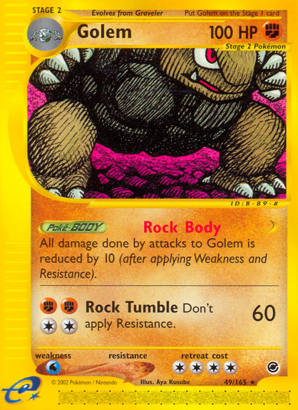 10602-ecard1-49-Golem-Holo-Rare-49-165-Expidition-Base-Set-GD-EX Golem Holo Rare (49/165) Expidition Base Set - GD/EX - Afbeelding 1