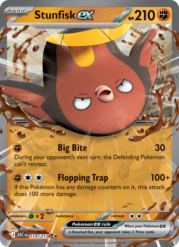 6907-me02-5-114-Stunfisk-ex-Double-rare-114-217-me02-5 Stunfisk ex Double rare (114/217) me02.5 - Afbeelding 1