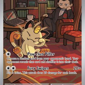 Team Rocket's Meowth Illustration rare (203/182) sv10