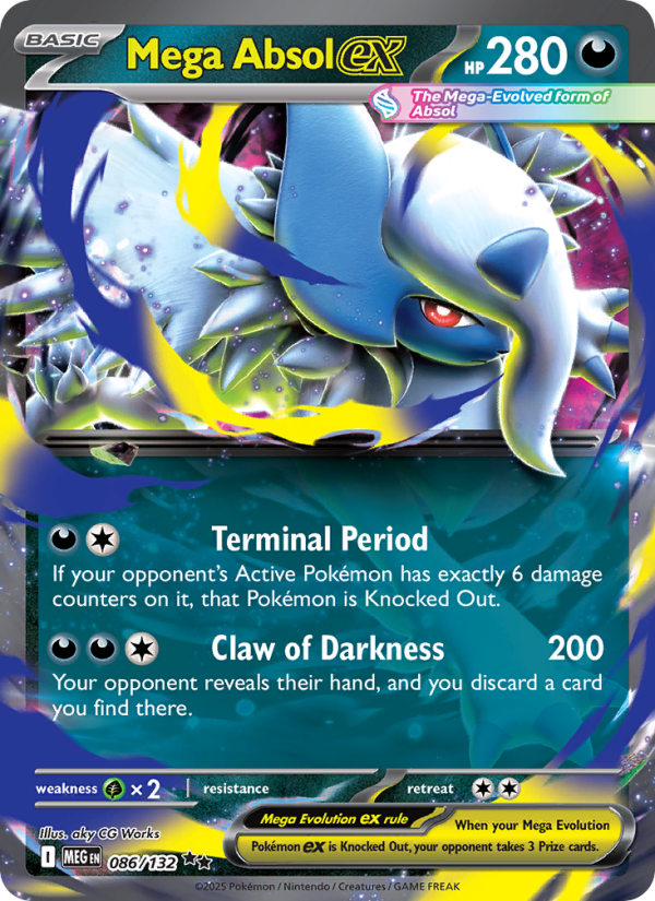 7172-me01-086-Mega-Absol-ex-Double-rare-086-132-me01 Mega Absol ex Double rare (086/132) Mega Evolution - Afbeelding 1
