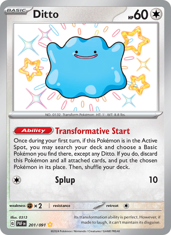 8626-sv04-5-201-Ditto-Shiny-rare-201-91-sv04-5 Ditto Shiny rare (201/91) Paldean Fates - Afbeelding 1