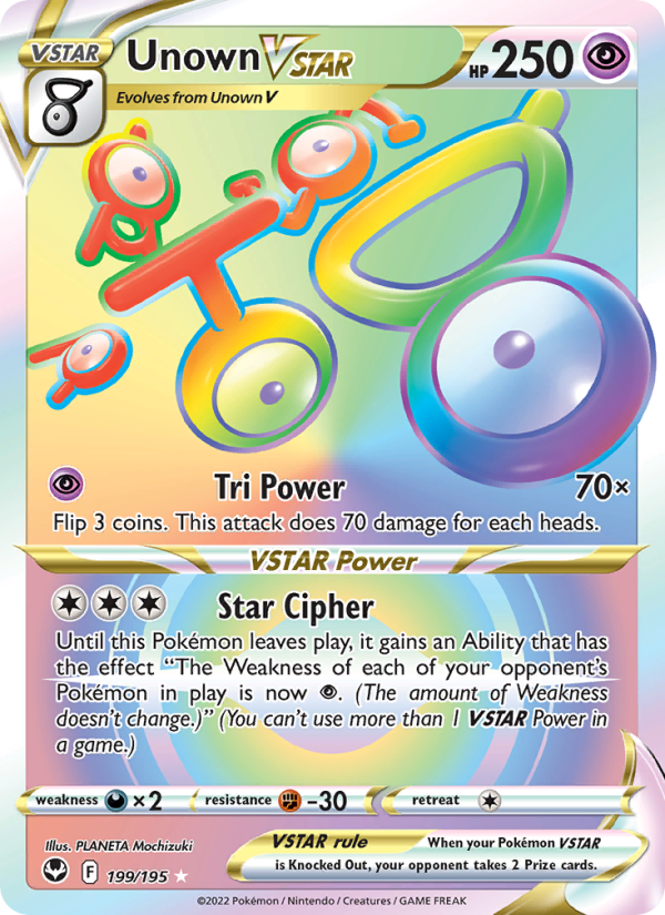 4715-swsh12-199-Unown-VSTAR-Secret-Rare-199-195-Silver-Tempest Unown VSTAR Secret Rare (199/195) Silver Tempest - Afbeelding 1